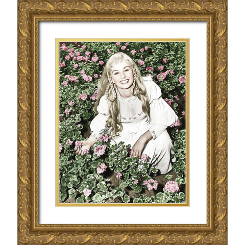 Jean Simmons Gold Ornate Wood Framed Art Print with Double Matting by Hollywood Photo Archive