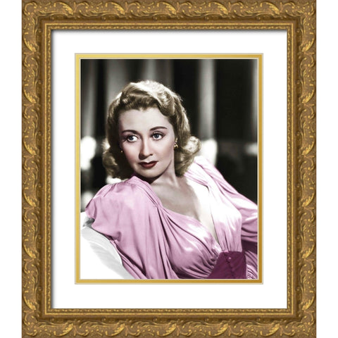 Joan Blondell Gold Ornate Wood Framed Art Print with Double Matting by Hollywood Photo Archive