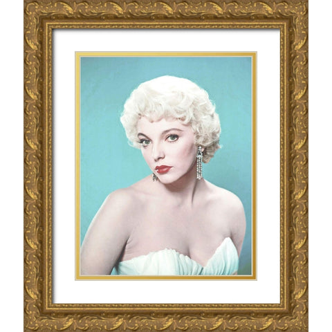 Joan Collins Gold Ornate Wood Framed Art Print with Double Matting by Hollywood Photo Archive