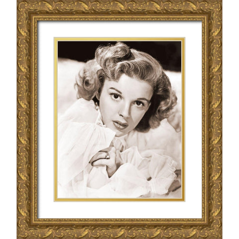 Judy Garland Gold Ornate Wood Framed Art Print with Double Matting by Hollywood Photo Archive