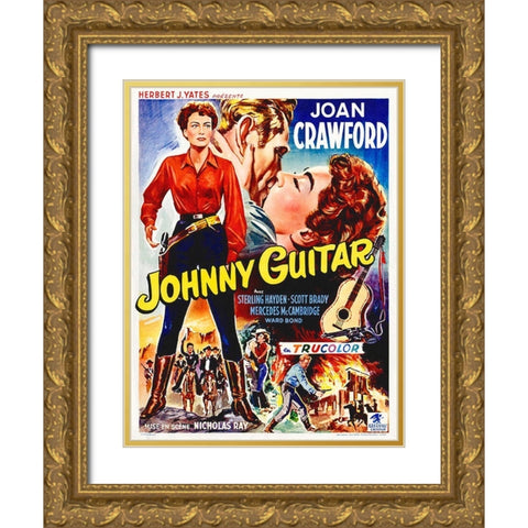 French - Johnny Guitar Gold Ornate Wood Framed Art Print with Double Matting by Hollywood Photo Archive
