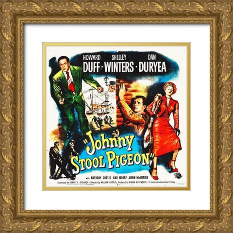 Johnny Stool Pigeon Gold Ornate Wood Framed Art Print with Double Matting by Hollywood Photo Archive
