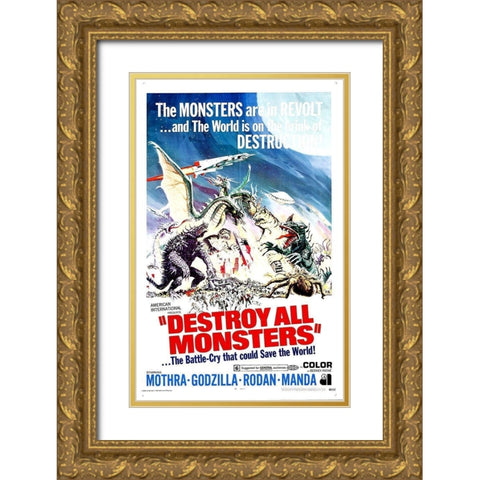 Destroy All Monsters, 1968 Gold Ornate Wood Framed Art Print with Double Matting by Hollywood Photo Archive