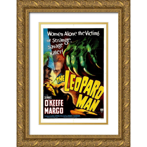 The Leopard Man Gold Ornate Wood Framed Art Print with Double Matting by Hollywood Photo Archive