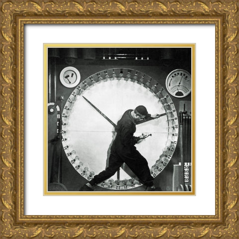 Metropolis - Production Still Gold Ornate Wood Framed Art Print with Double Matting by Hollywood Photo Archive