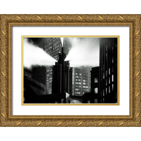 Metropolis - Production Still Gold Ornate Wood Framed Art Print with Double Matting by Hollywood Photo Archive