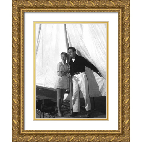 Key Largo - Lauren Bacall Gold Ornate Wood Framed Art Print with Double Matting by Hollywood Photo Archive