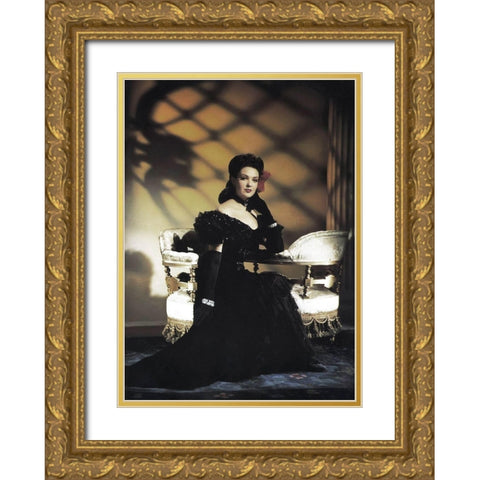 Linda Darnell Gold Ornate Wood Framed Art Print with Double Matting by Hollywood Photo Archive