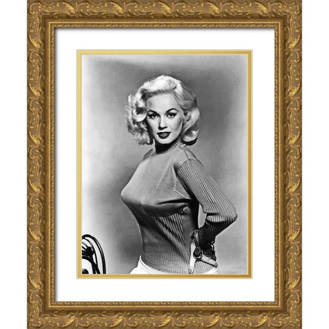 Mamie Van Doren Gold Ornate Wood Framed Art Print with Double Matting by Hollywood Photo Archive