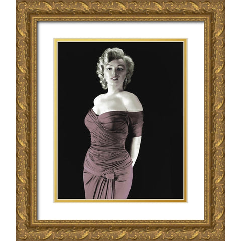 Marilyn Monroe Gold Ornate Wood Framed Art Print with Double Matting by Hollywood Photo Archive