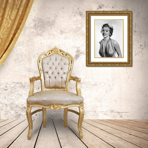 Marilyn Monroe Gold Ornate Wood Framed Art Print with Double Matting by Hollywood Photo Archive