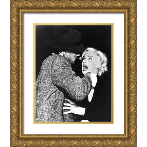 Marilyn Monroe Gold Ornate Wood Framed Art Print with Double Matting by Hollywood Photo Archive