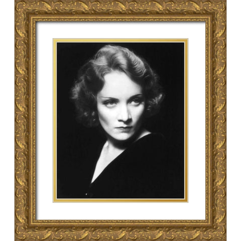 Marlene Dietrich Gold Ornate Wood Framed Art Print with Double Matting by Hollywood Photo Archive