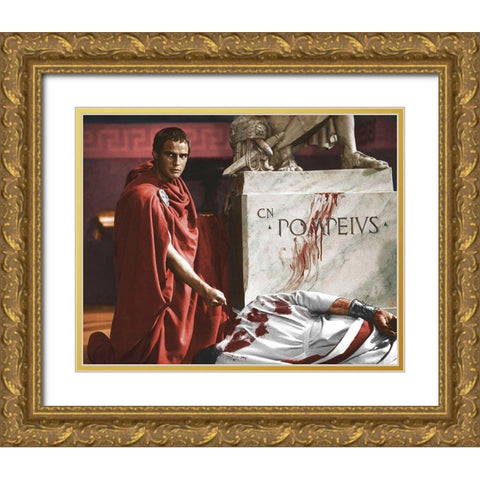 Marlon Brando Gold Ornate Wood Framed Art Print with Double Matting by Hollywood Photo Archive