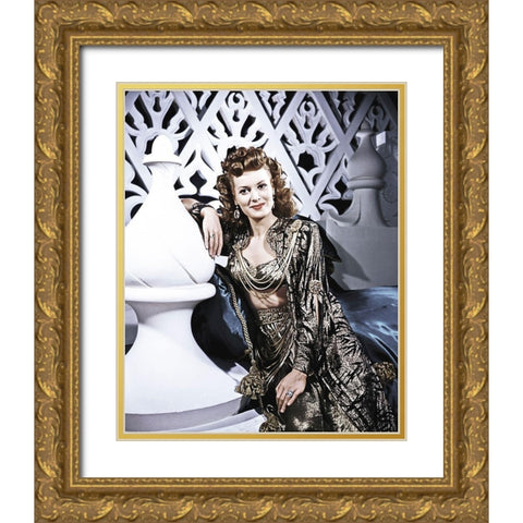 Maureen OHara in Sinbad the Sailor Gold Ornate Wood Framed Art Print with Double Matting by Hollywood Photo Archive
