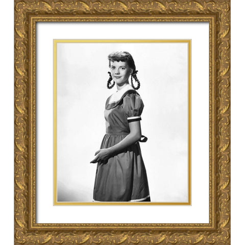 Natalie Wood Gold Ornate Wood Framed Art Print with Double Matting by Hollywood Photo Archive