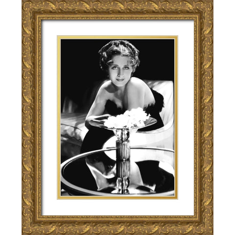 Norma Shearer Gold Ornate Wood Framed Art Print with Double Matting by Hollywood Photo Archive