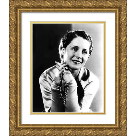 Norma Shearer Gold Ornate Wood Framed Art Print with Double Matting by Hollywood Photo Archive