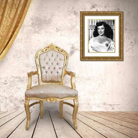 Paulette Goddard Gold Ornate Wood Framed Art Print with Double Matting by Hollywood Photo Archive