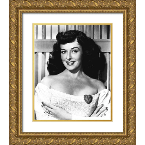 Paulette Goddard Gold Ornate Wood Framed Art Print with Double Matting by Hollywood Photo Archive