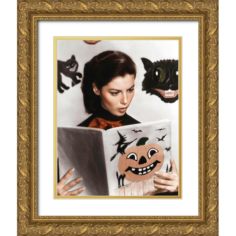 Pier Angeli Gold Ornate Wood Framed Art Print with Double Matting by Hollywood Photo Archive