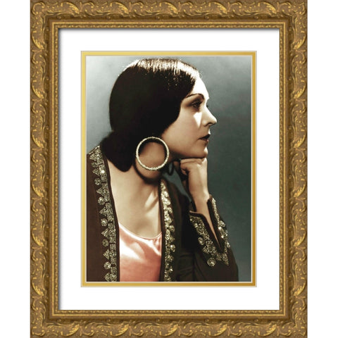 Pola Negri Gold Ornate Wood Framed Art Print with Double Matting by Hollywood Photo Archive