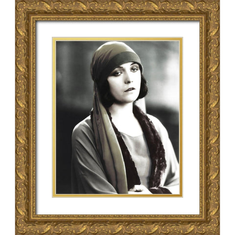 Pola Negri Gold Ornate Wood Framed Art Print with Double Matting by Hollywood Photo Archive