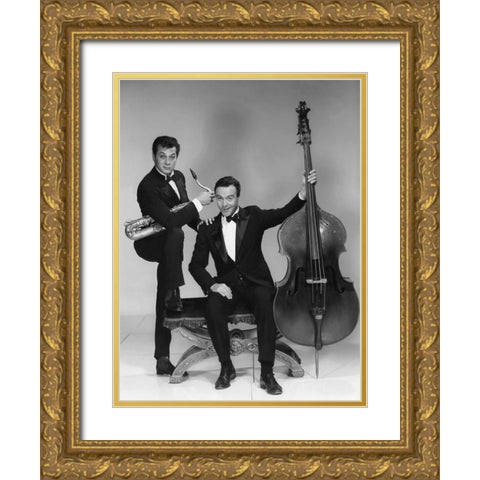 Some Like it Hot - Tony Curtis and Jack Lemmon Gold Ornate Wood Framed Art Print with Double Matting by Hollywood Photo Archive