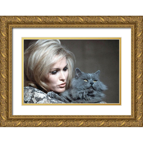 Ursula Andress Gold Ornate Wood Framed Art Print with Double Matting by Hollywood Photo Archive