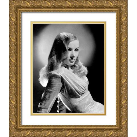 Veronica Lake Gold Ornate Wood Framed Art Print with Double Matting by Hollywood Photo Archive