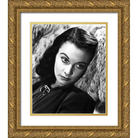 Vivian Leigh Gold Ornate Wood Framed Art Print with Double Matting by Hollywood Photo Archive