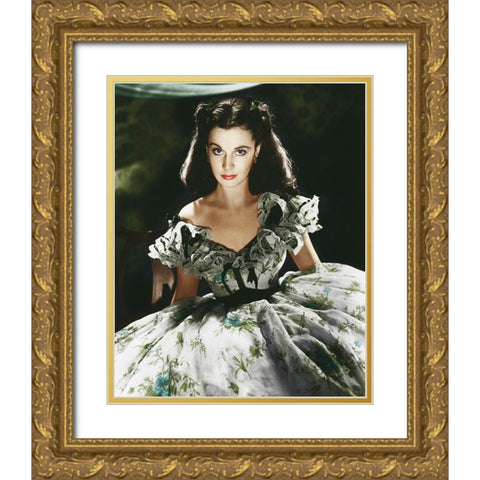 Vivien Leigh - Gone With The Wind Gold Ornate Wood Framed Art Print with Double Matting by Hollywood Photo Archive