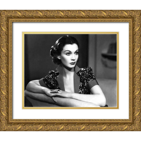 Vivien Leigh Gold Ornate Wood Framed Art Print with Double Matting by Hollywood Photo Archive