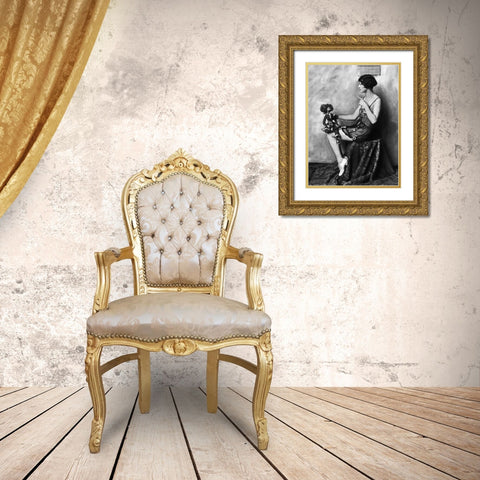 Ziegfeld Girls Gold Ornate Wood Framed Art Print with Double Matting by Hollywood Photo Archive