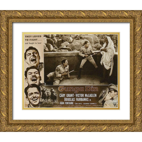 Cary Grant - Gunga Din Gold Ornate Wood Framed Art Print with Double Matting by Hollywood Photo Archive