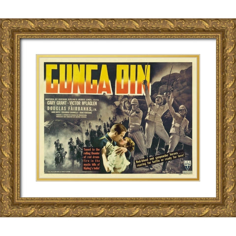 Cary Grant - Gunga Din Gold Ornate Wood Framed Art Print with Double Matting by Hollywood Photo Archive