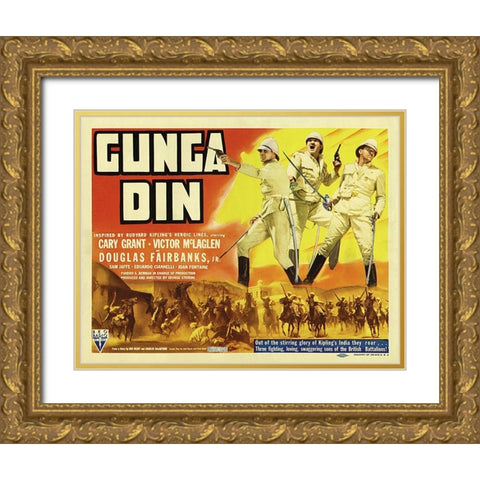 Cary Grant - Gunga Din Gold Ornate Wood Framed Art Print with Double Matting by Hollywood Photo Archive