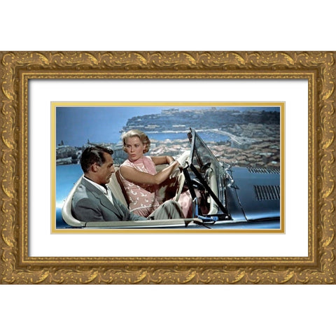 Cary Grant - To Catch A Thief Gold Ornate Wood Framed Art Print with Double Matting by Hollywood Photo Archive
