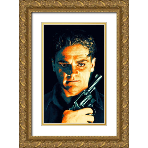 James Cagney Gold Ornate Wood Framed Art Print with Double Matting by Hollywood Photo Archive