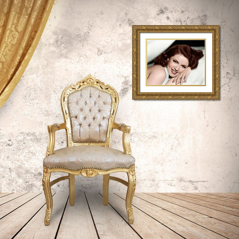 Lana Turner Gold Ornate Wood Framed Art Print with Double Matting by Hollywood Photo Archive