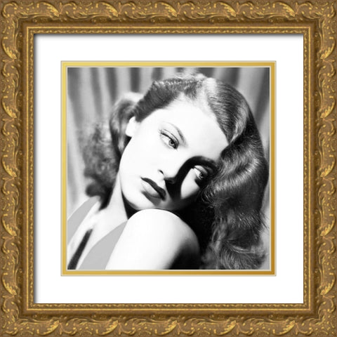 Lana Turner Gold Ornate Wood Framed Art Print with Double Matting by Hollywood Photo Archive