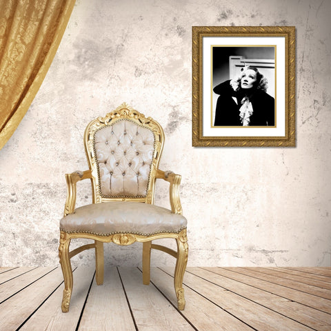 Marlene Dietrich Gold Ornate Wood Framed Art Print with Double Matting by Hollywood Photo Archive