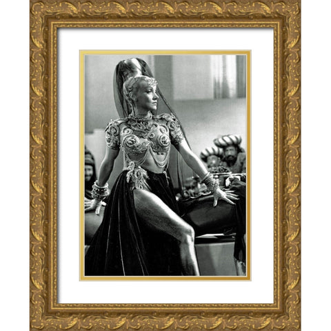 Marlene Dietrich Gold Ornate Wood Framed Art Print with Double Matting by Hollywood Photo Archive