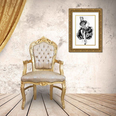 Marlene Dietrich Gold Ornate Wood Framed Art Print with Double Matting by Hollywood Photo Archive