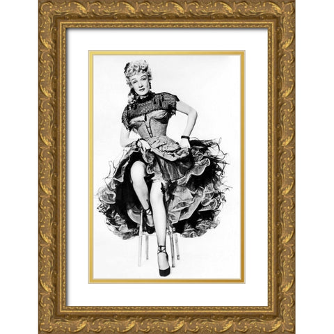 Marlene Dietrich Gold Ornate Wood Framed Art Print with Double Matting by Hollywood Photo Archive