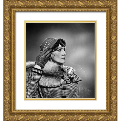 Marlene Dietrich Gold Ornate Wood Framed Art Print with Double Matting by Hollywood Photo Archive