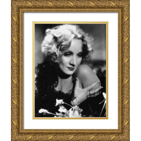 Marlene Dietrich - Shanghai Express Gold Ornate Wood Framed Art Print with Double Matting by Hollywood Photo Archive