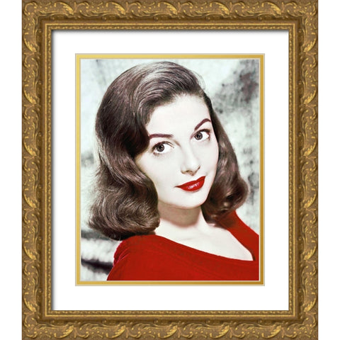 Pier Angeli Gold Ornate Wood Framed Art Print with Double Matting by Hollywood Photo Archive
