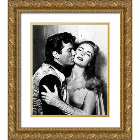 Tony Curtis Gold Ornate Wood Framed Art Print with Double Matting by Hollywood Photo Archive