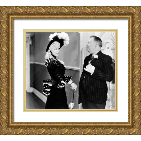 My Little Chickadee - Mae West with WC Fields Gold Ornate Wood Framed Art Print with Double Matting by Hollywood Photo Archive